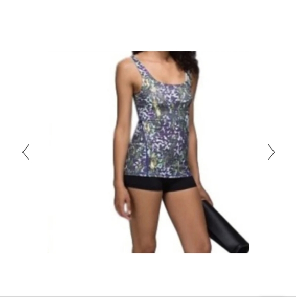 EUC: LULULEMON, AMALA TANK; FLORAL, MULTI-WHITE, SZ.4. SEP. LISTING-MATCH SHORTS - Picture 2 of 9